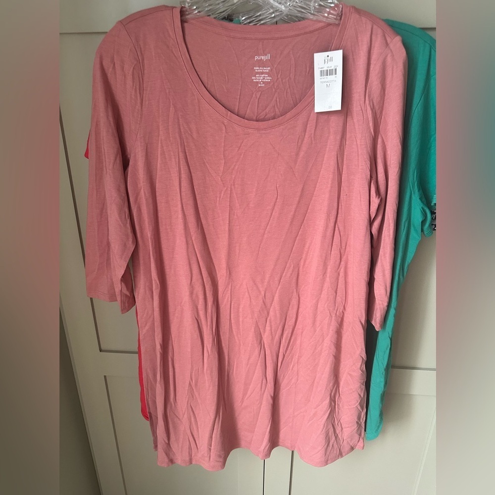 NWOT J.Jill Scoop Neck Ballet 3/4 Sleeve Tunic SZ M.  Never worn.